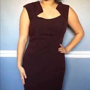 Purple dress. Midi dress.